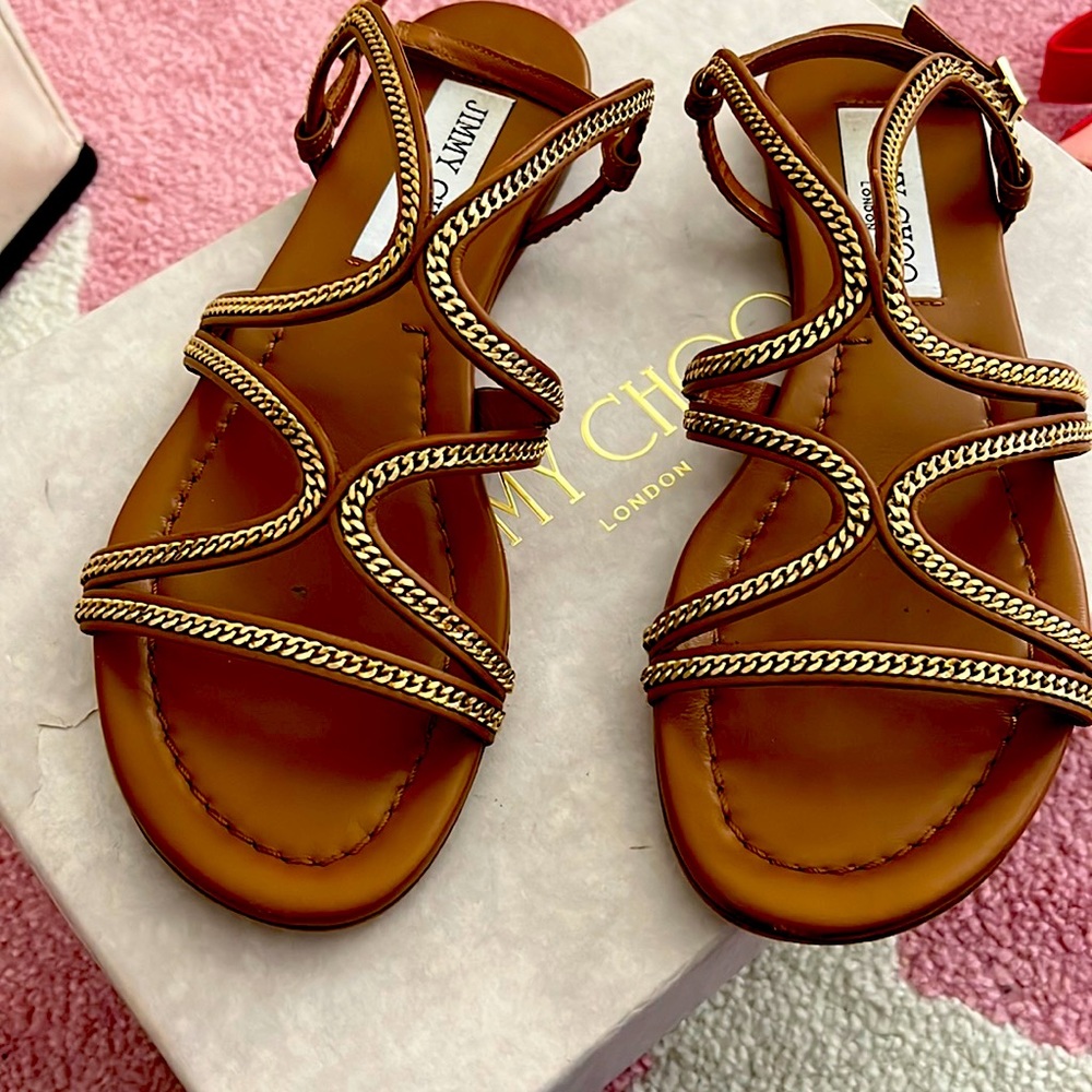 Jimmy Choo sandals size 35.5 in brown